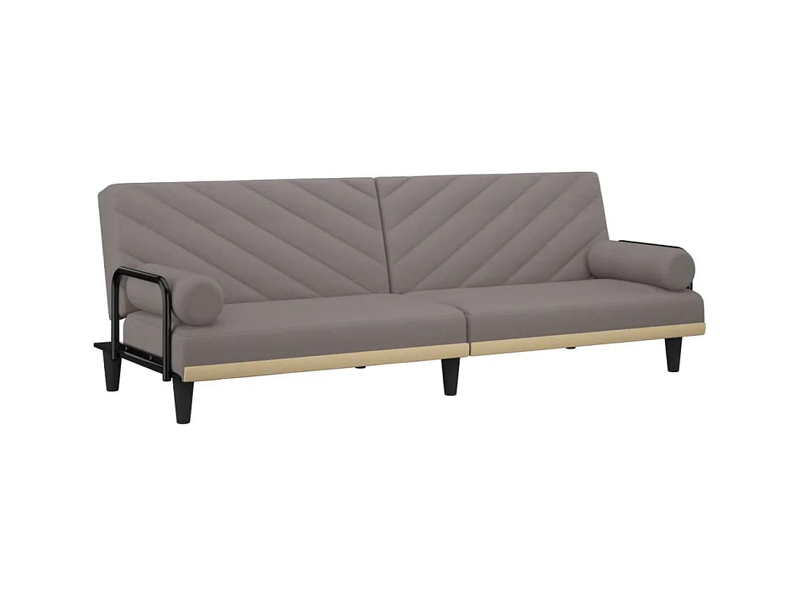 Canapé convertible avec accoudoirs taupe tissu KFE6565
