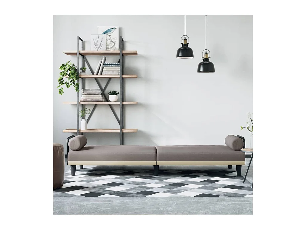 Canapé convertible avec accoudoirs taupe tissu KFE6565