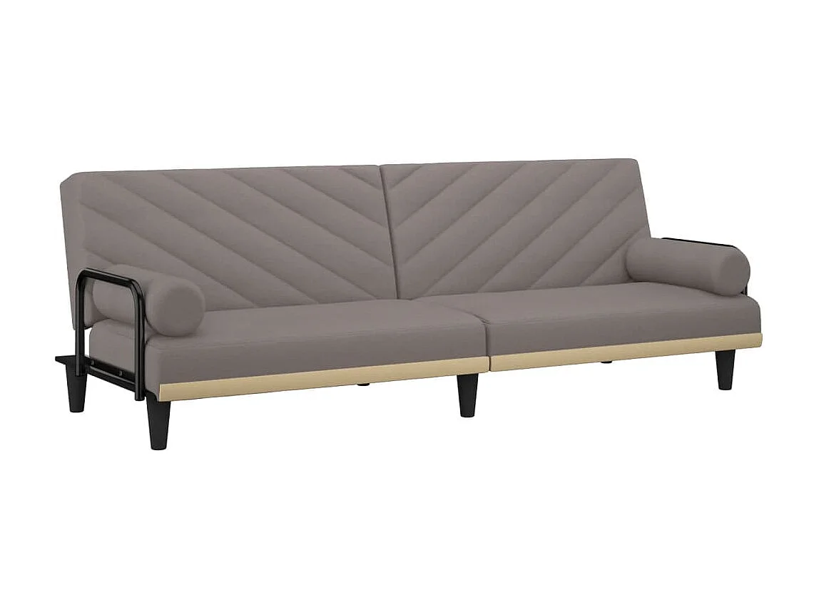 Slaapbank met armleuningen stof taupe NL307020