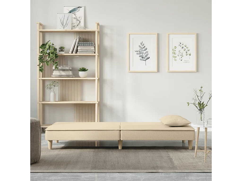 Slaapbank stof crèmekleurig NL516813