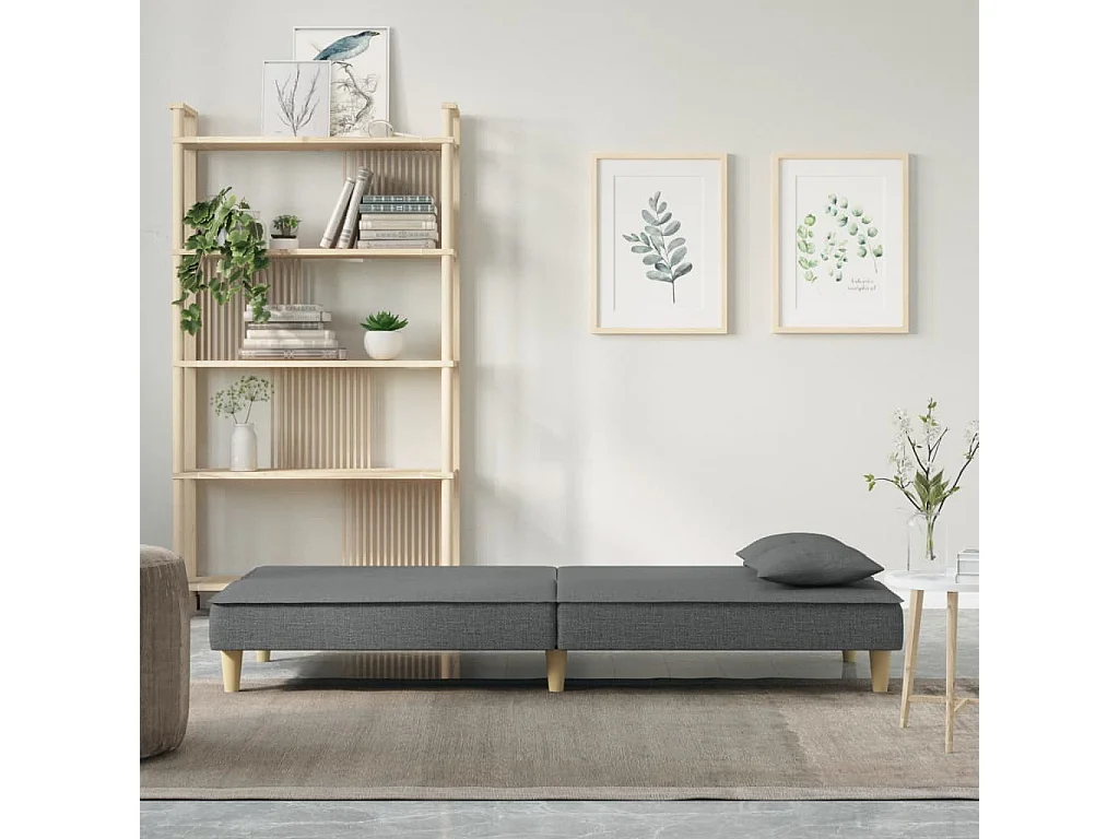 Canapé convertible gris foncé tissu KFE7565