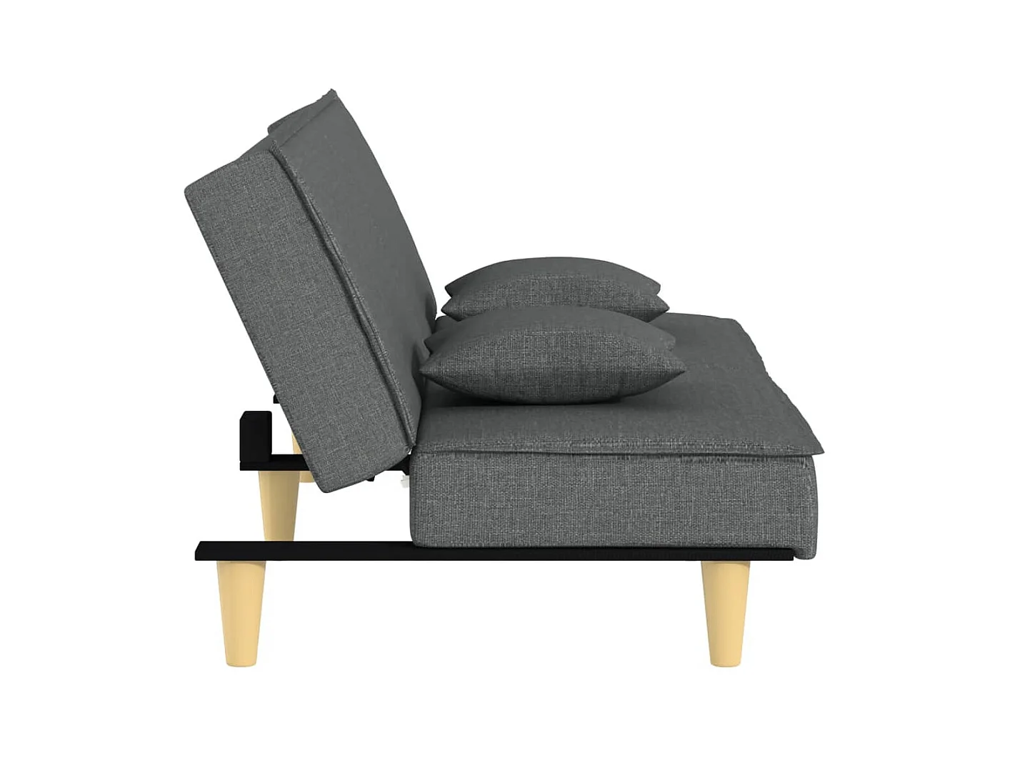 Canapé convertible gris foncé tissu KFE7565