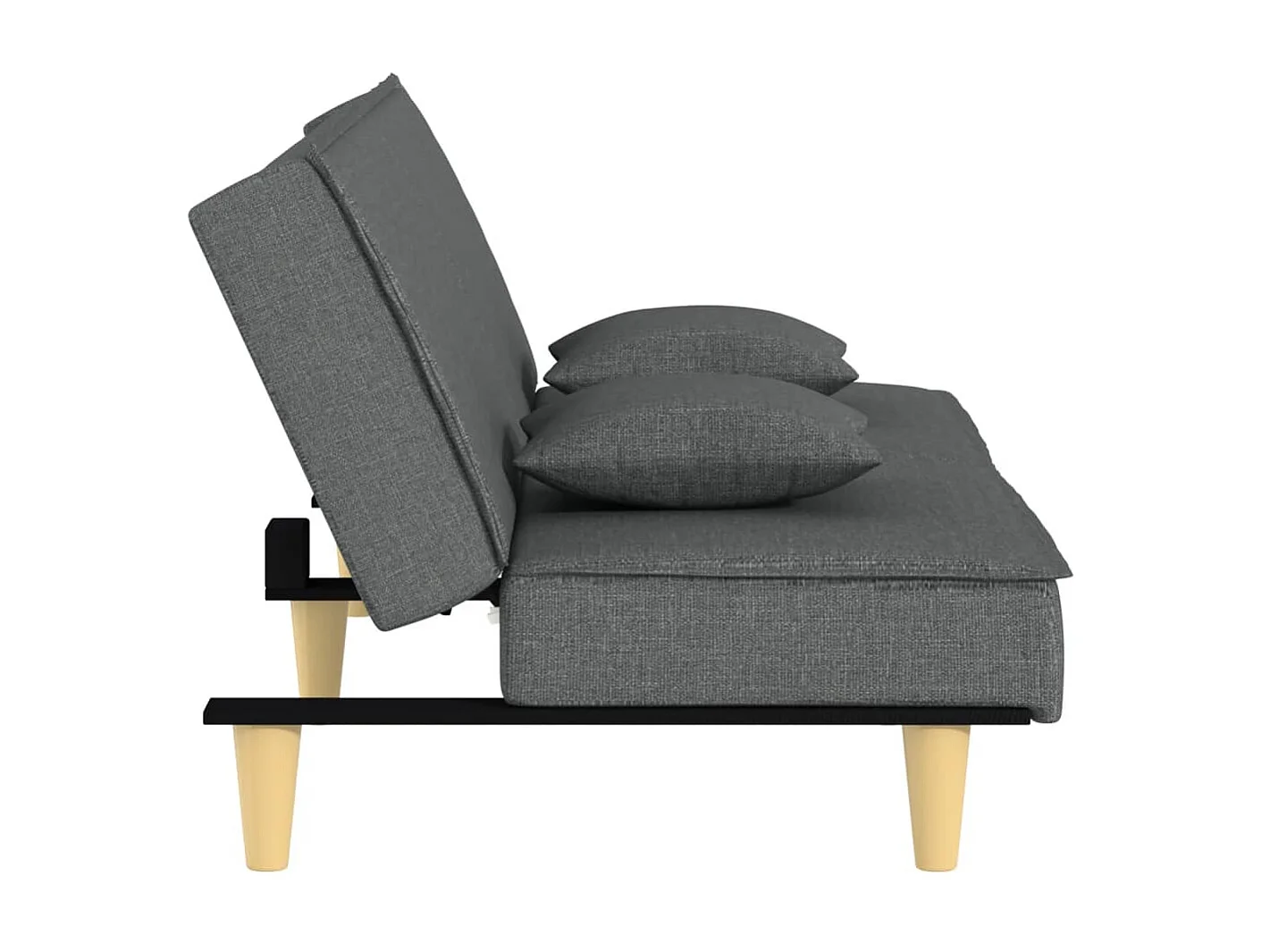 Canapé convertible gris foncé tissu KFE7565