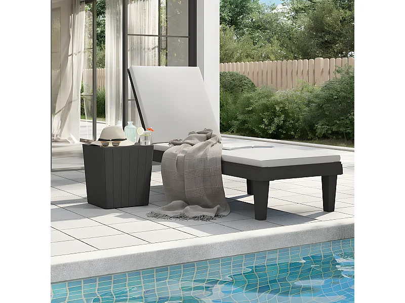 Espreguiçadeira 155x58x83 cm polipropileno preto PT812116