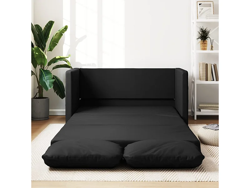 Sofá-cama sem pés 112x174x55 cm couro artificial preto PT832379