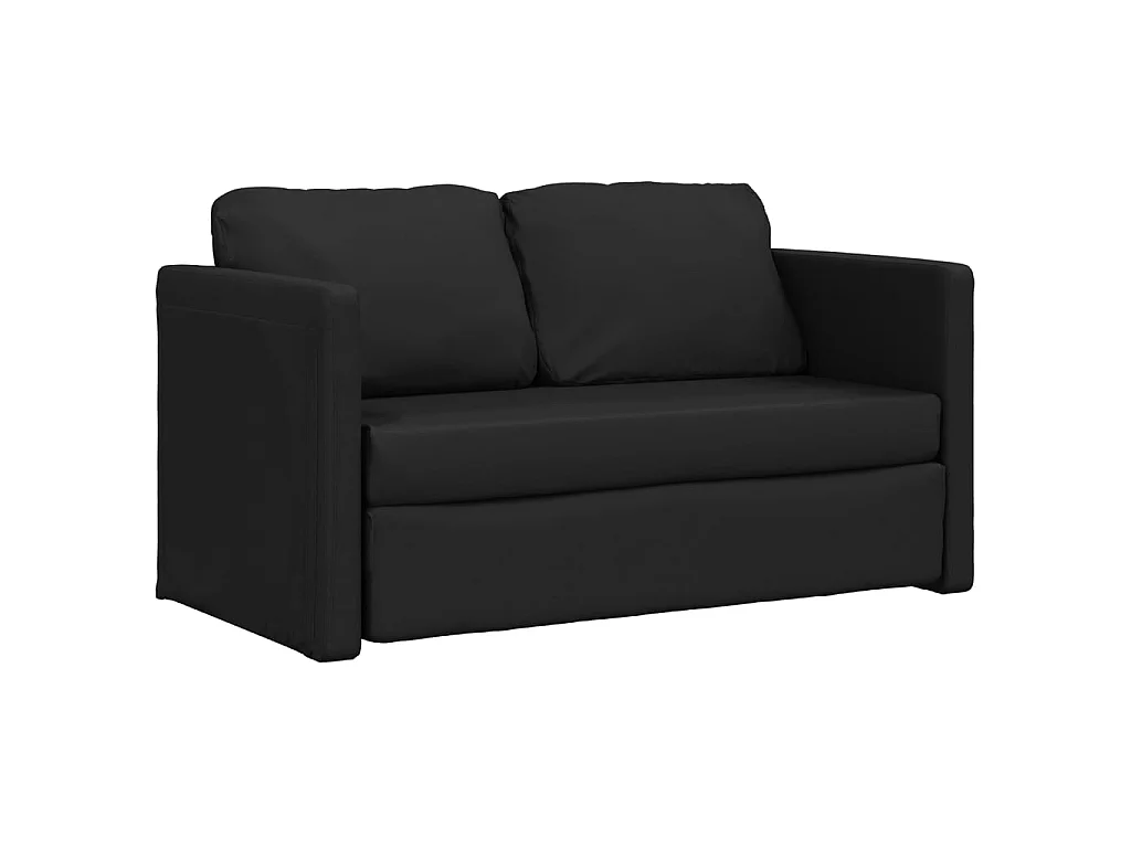 Canapé convertible 2 en 1 noir 112x174x55 cm similicuir LODW88875