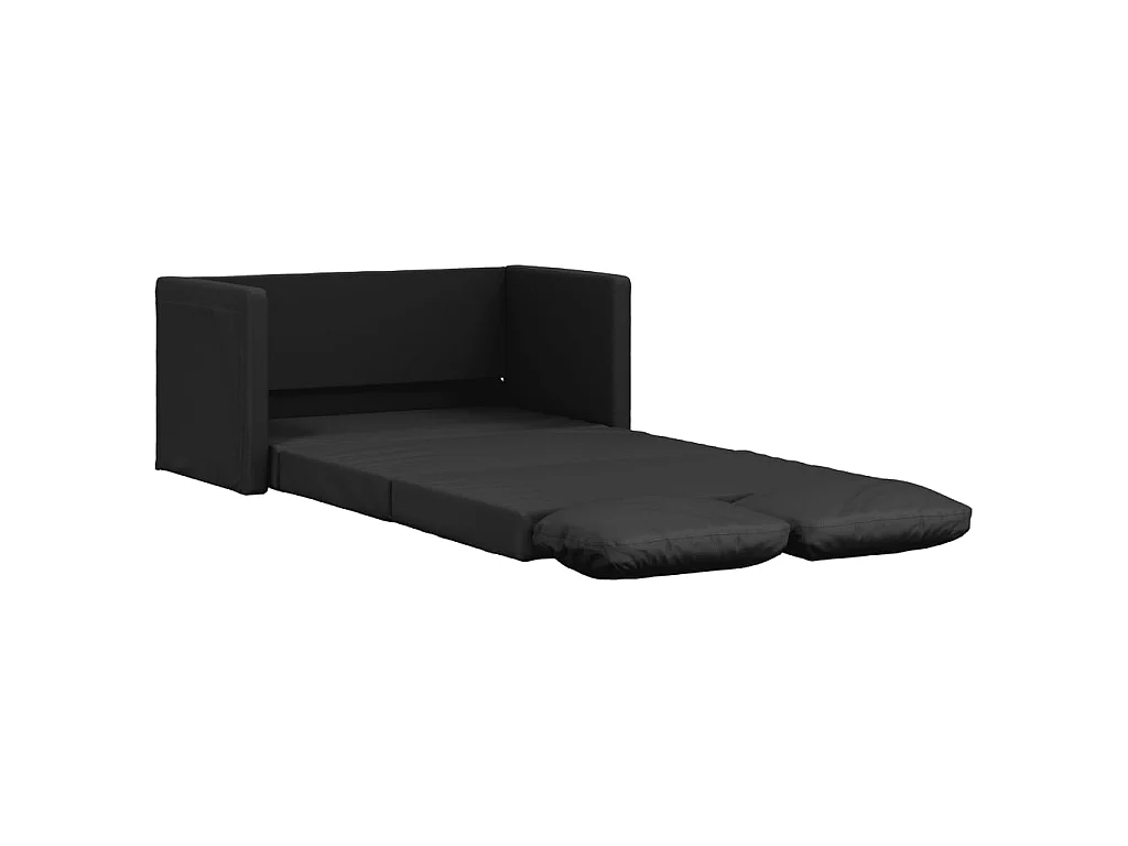 Canapé convertible 2 en 1 noir 112x174x55 cm similicuir LODW88875