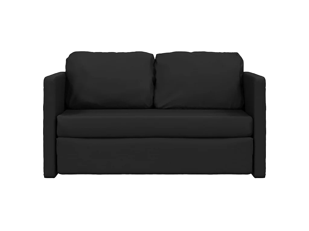 Canapé convertible 2 en 1 noir 112x174x55 cm similicuir LODW88875
