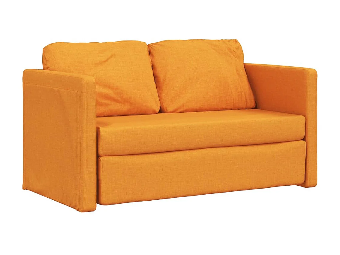 Sofá cama de suelo 2 en 1 tela amarillo oscuro 112x174x55 cm ES530653
