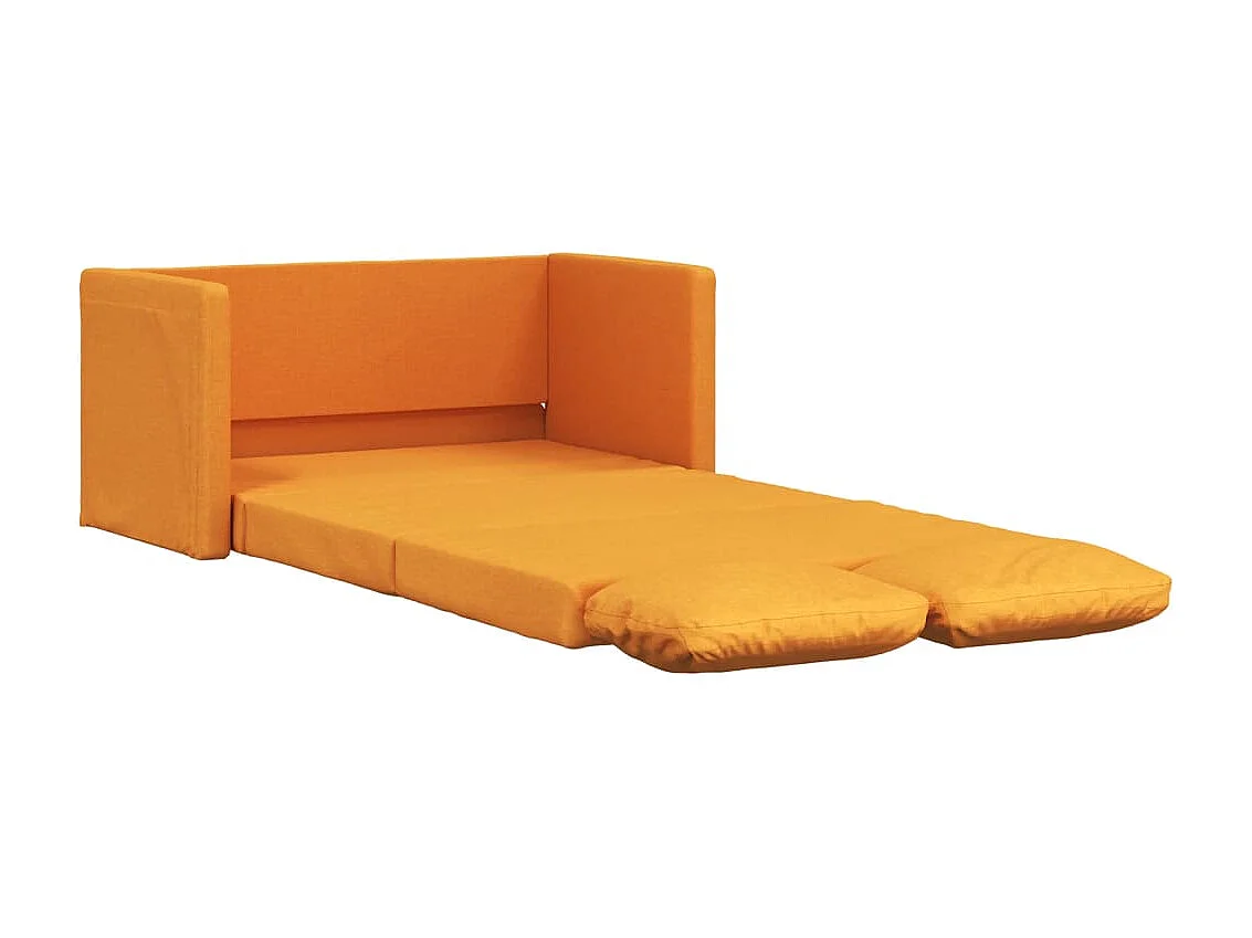 Canapé convertible 2 en 1 jaune foncé 112x174x55 cm tissu LODW84448