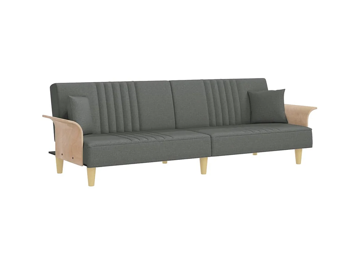 Canapé convertible avec accoudoirs gris foncé tissu KFE3411