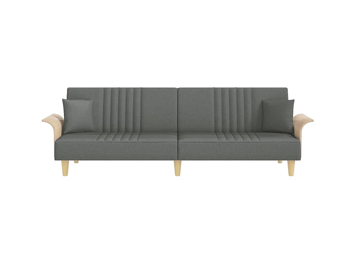 Canapé convertible avec accoudoirs gris foncé tissu KFE3411