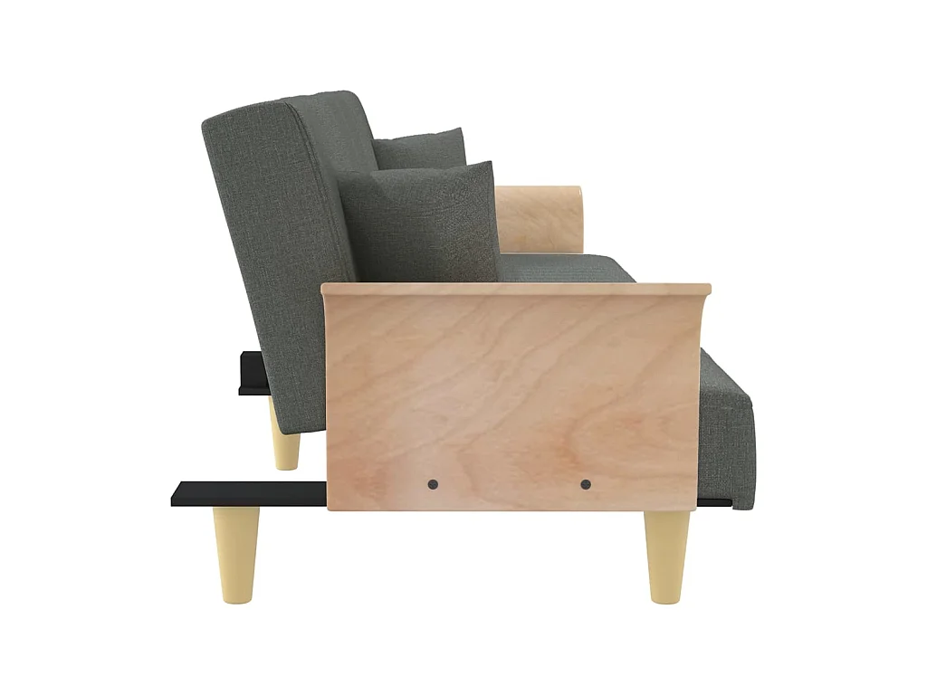 Canapé convertible avec accoudoirs gris foncé tissu KFE3411