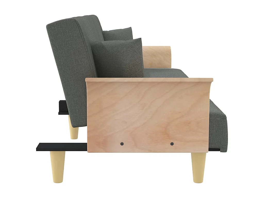 Canapé convertible avec accoudoirs gris foncé tissu KFE3411