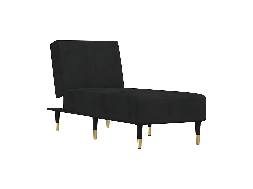 Chaise longue veludo preto PT986600