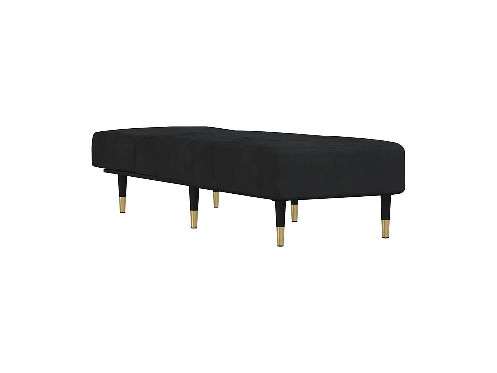 Chaise longue veludo preto PT986600