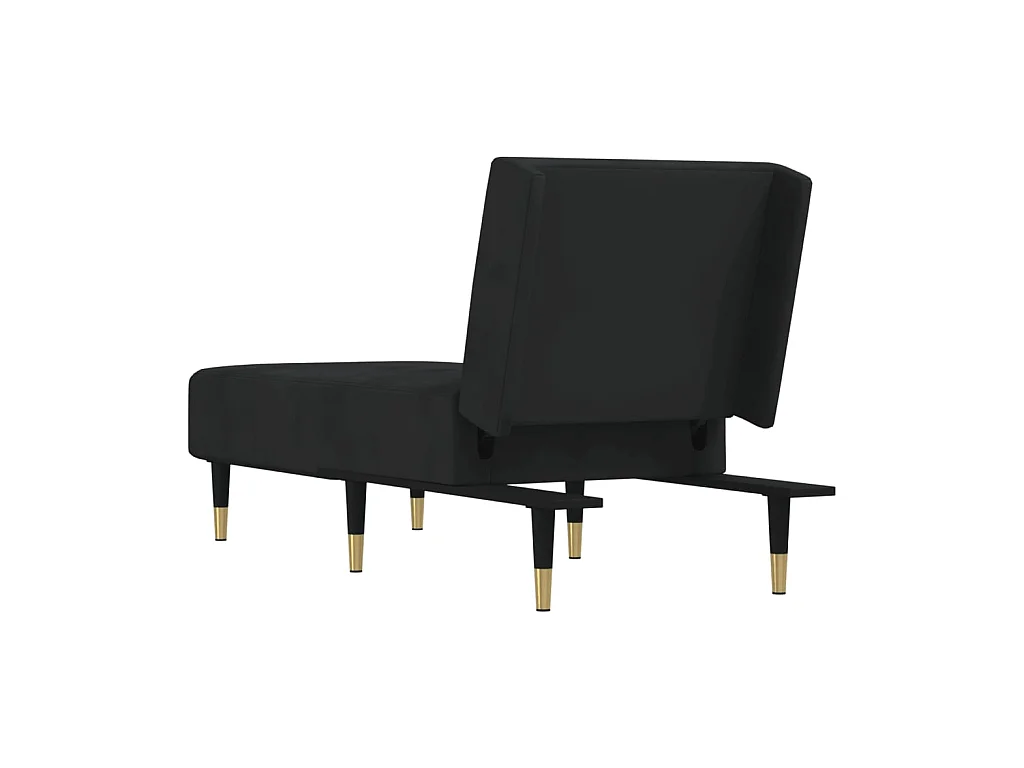Chaise longue veludo preto PT986600