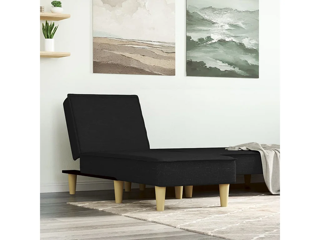 Méridienne convertible noir tissu ODF7293 OID9797