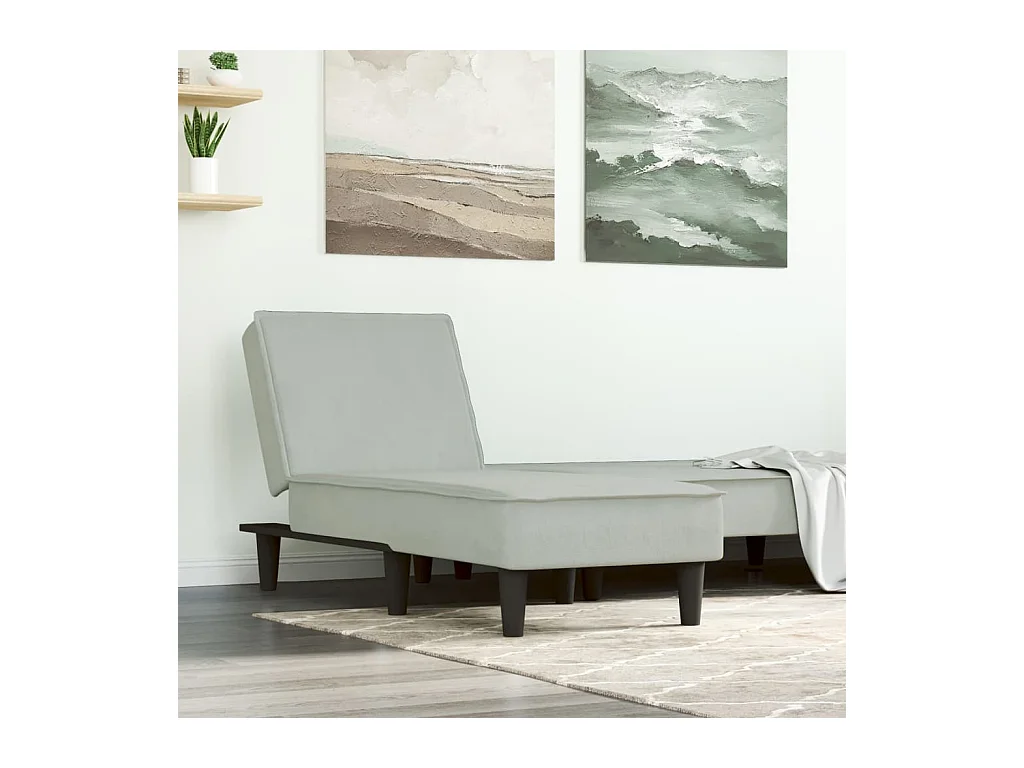 Canapé convertible gris clair velours ODF3557  OID2556