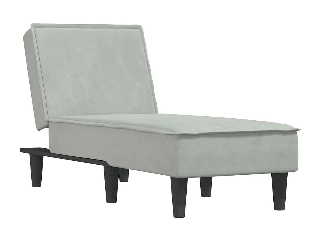 Chaise longue fluweel lichtgrijs NL872550
