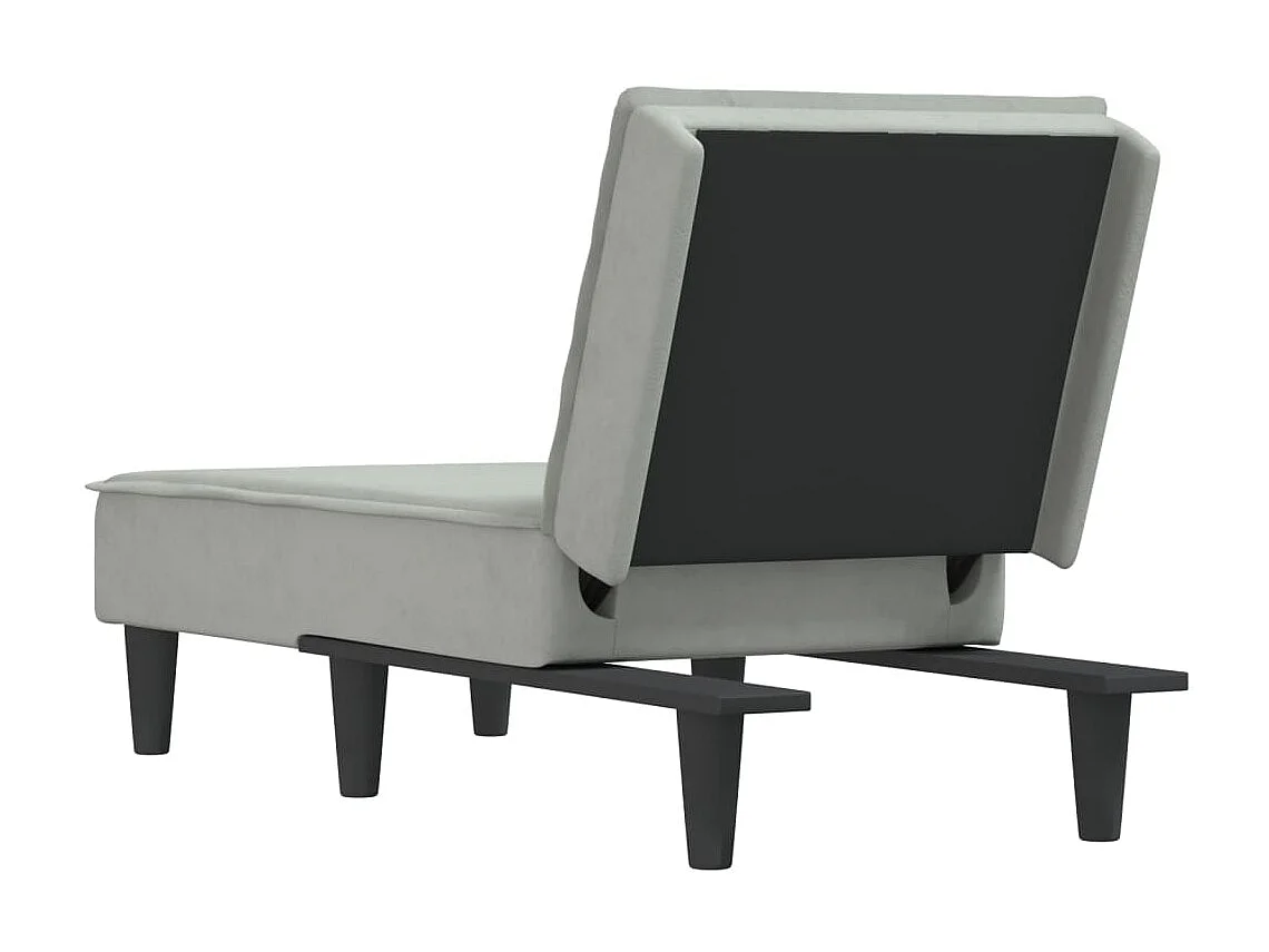 Chaise longue fluweel lichtgrijs NL872550