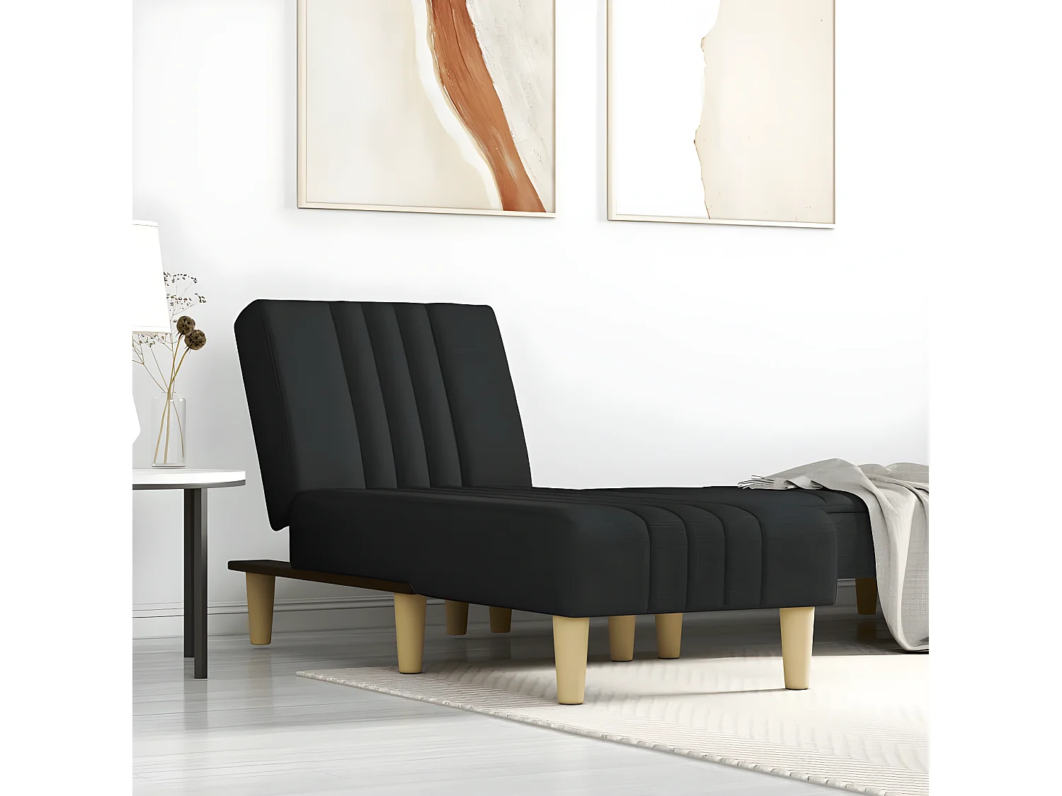 Canapé convertible noir tissu LSJ8439