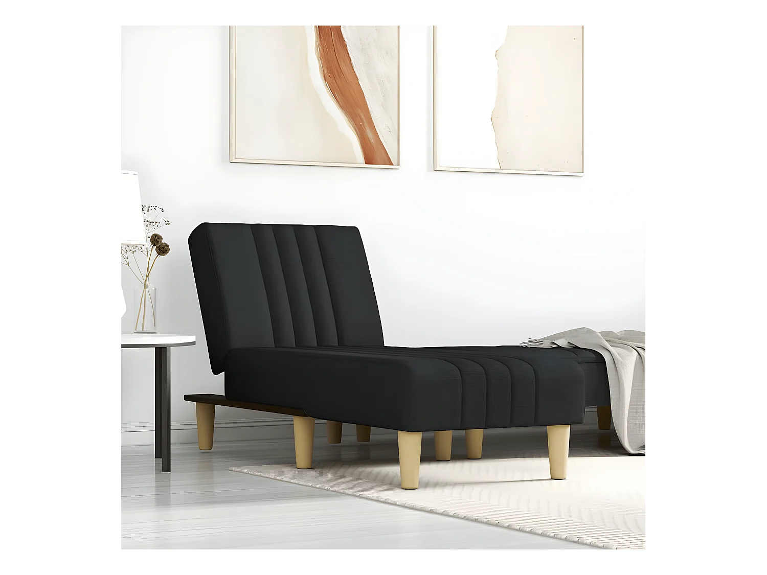 Canapé convertible noir tissu LSJ8439