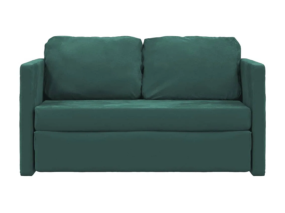 Canapé convertible 2 en 1 vert foncé 122x204x55 cm velours LODW85251