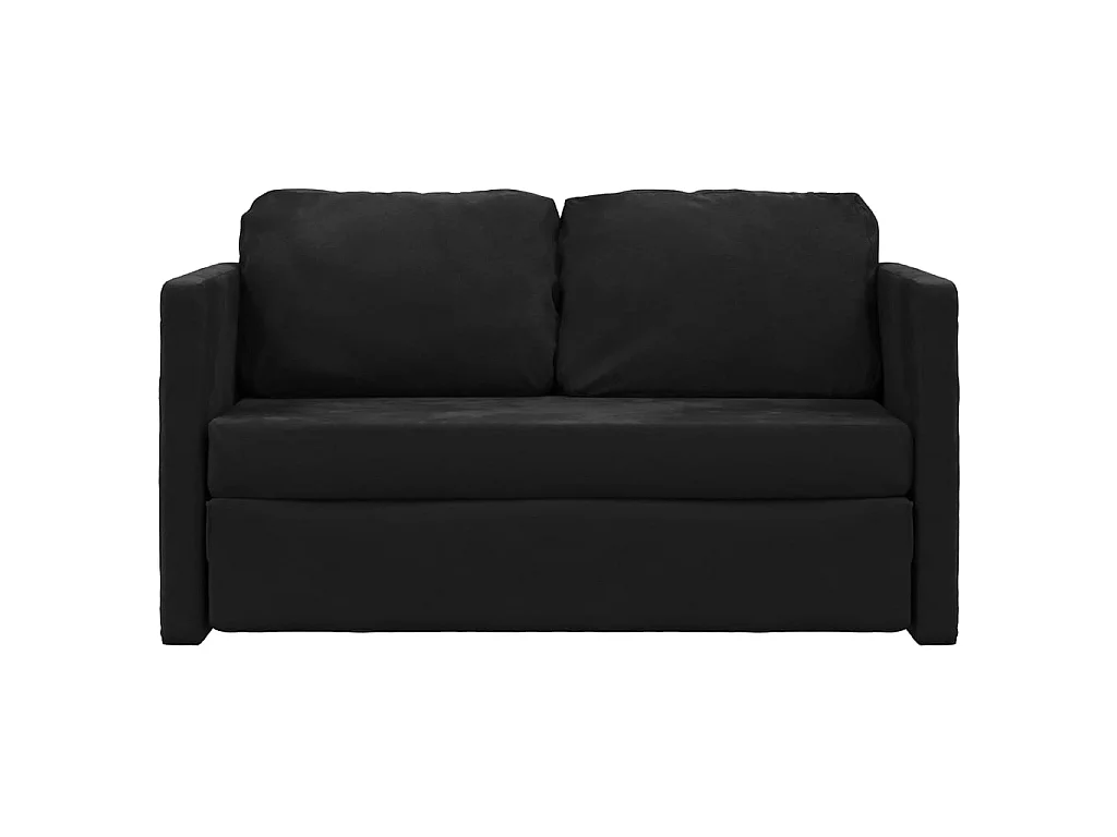Canapé convertible 2 en 1 noir 122x204x55 cm velours LODW33453