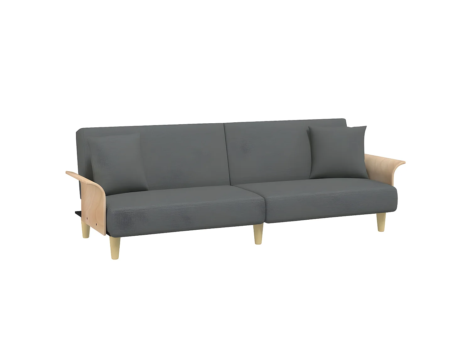 Canapé convertible avec accoudoirs gris foncé tissu KFE8982