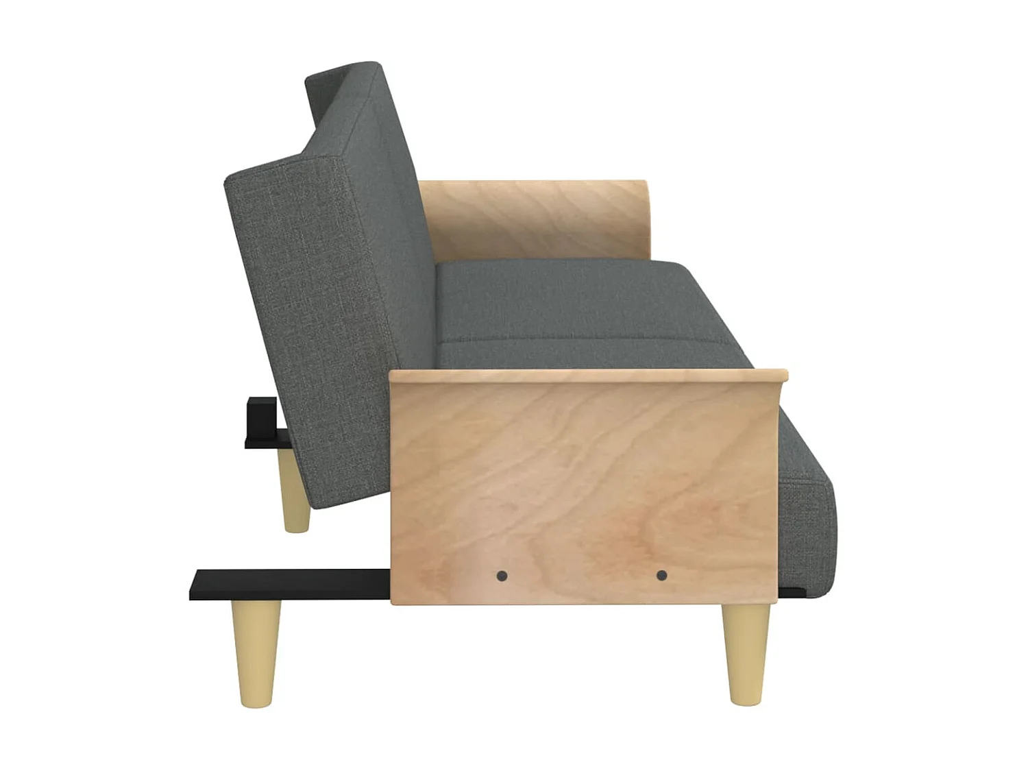 Canapé convertible avec accoudoirs gris foncé tissu KFE8982