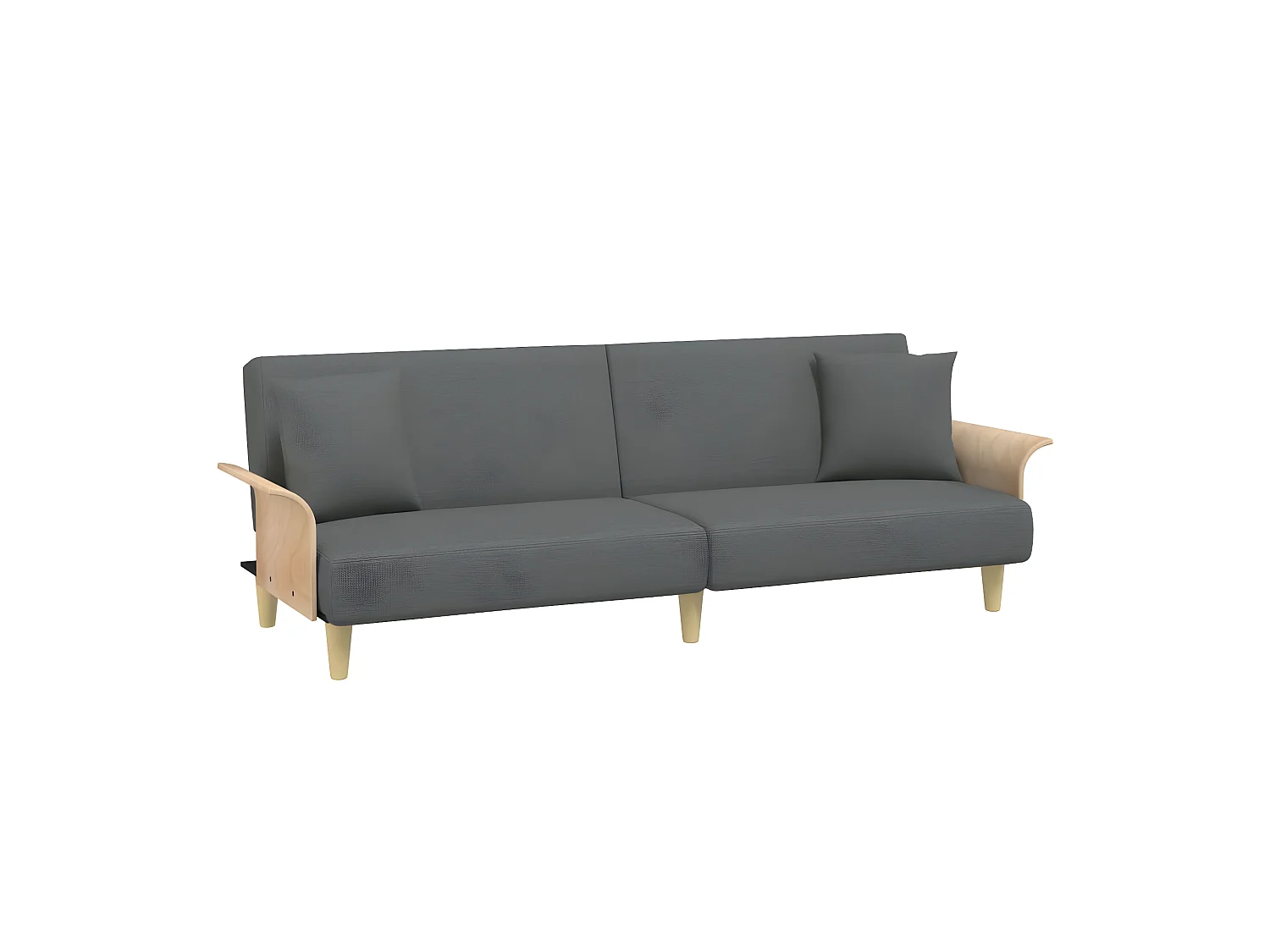 Canapé convertible avec accoudoirs gris foncé tissu KFE8982