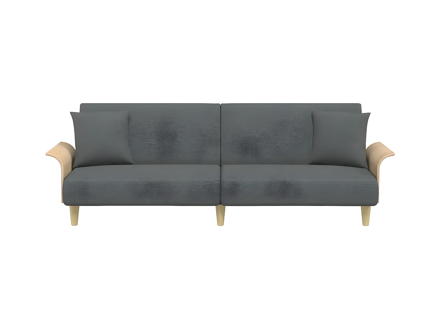 Canapé convertible avec accoudoirs gris foncé tissu KFE8982