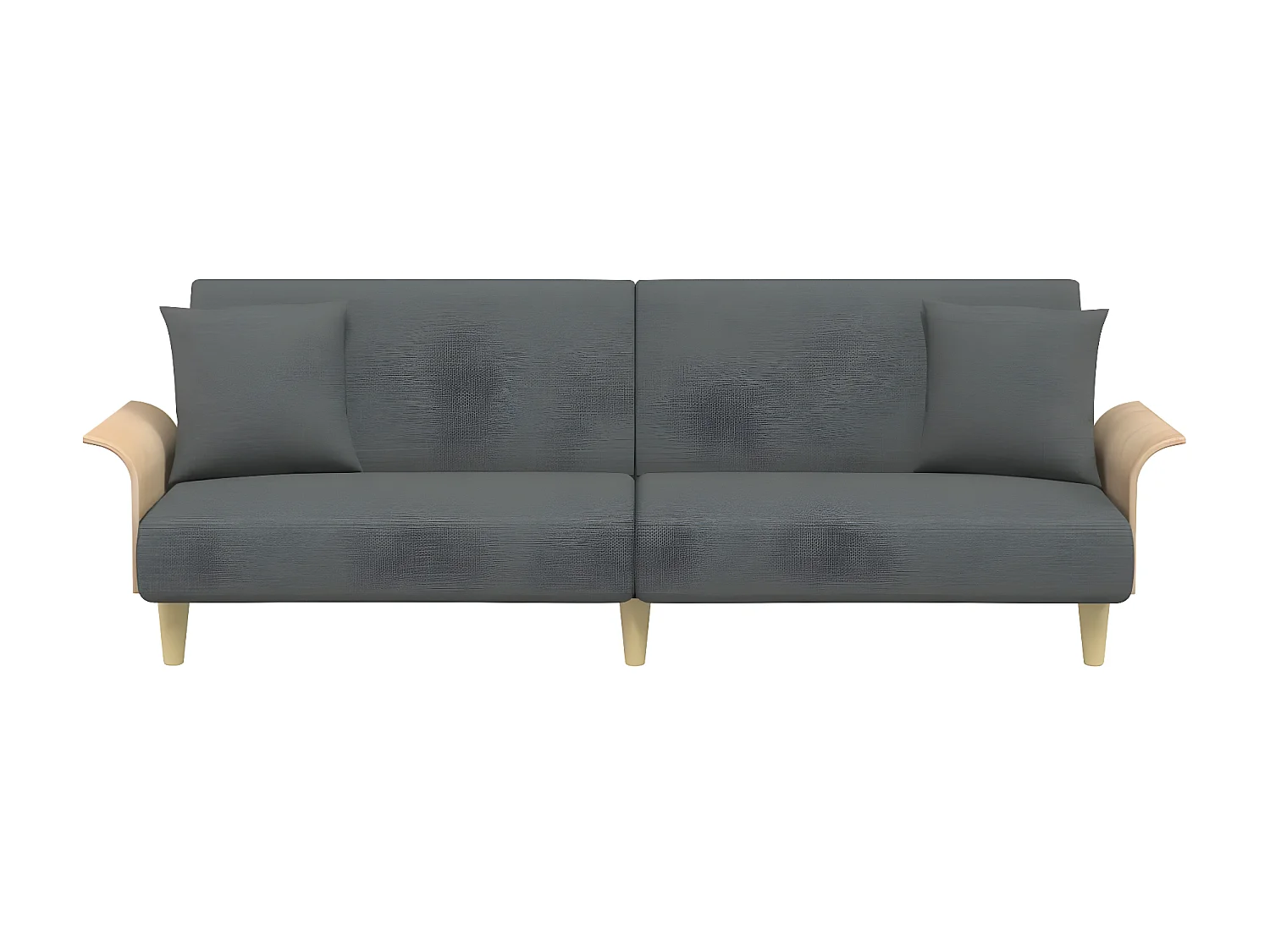 Canapé convertible avec accoudoirs gris foncé tissu KFE8982