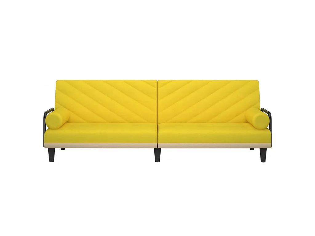 Canapé convertible avec accoudoirs jaune clair tissu KFE9873