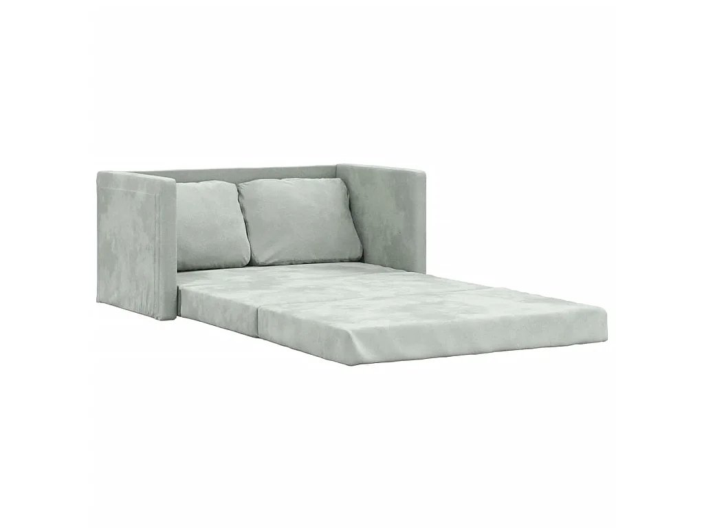 Canapé convertible 2 en 1 gris clair 122x204x55 cm velours LODW87813