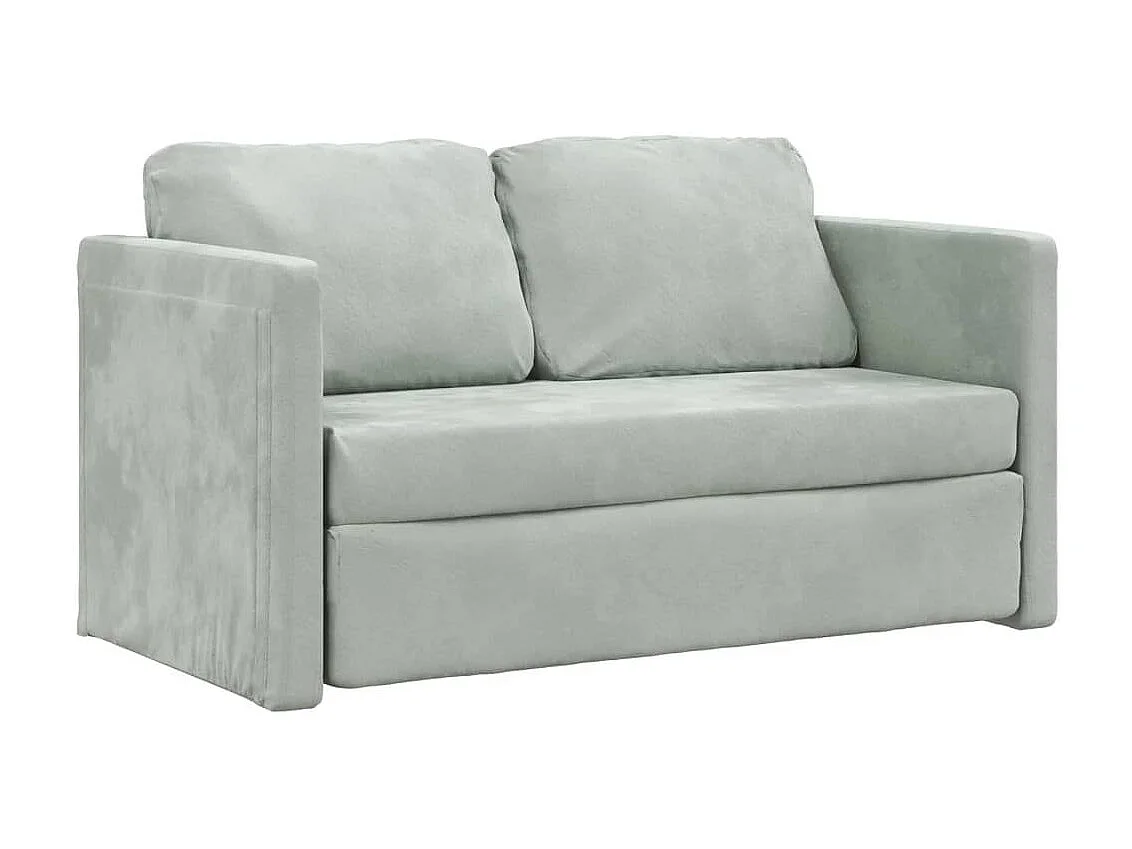 Canapé convertible 2 en 1 gris clair 122x204x55 cm velours LODW87813