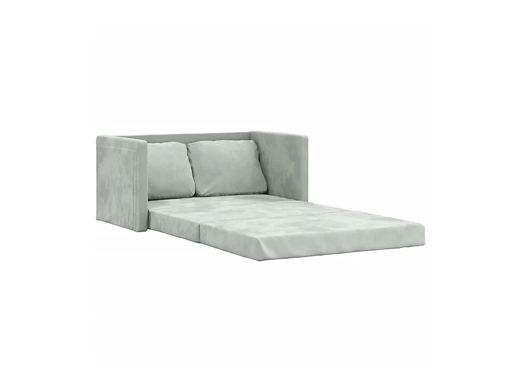 Canapé convertible 2 en 1 gris clair 122x204x55 cm velours LODW87813