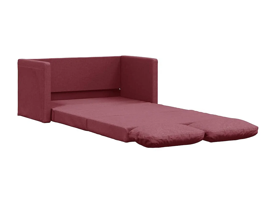 Canapé convertible 2 en 1 rouge bordeaux 112x174x55 cm tissu LODW74659