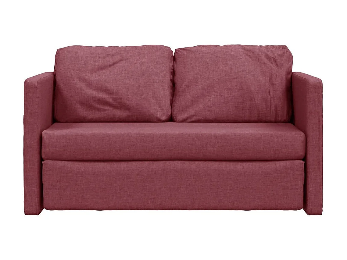 Canapé convertible 2 en 1 rouge bordeaux 112x174x55 cm tissu LODW74659