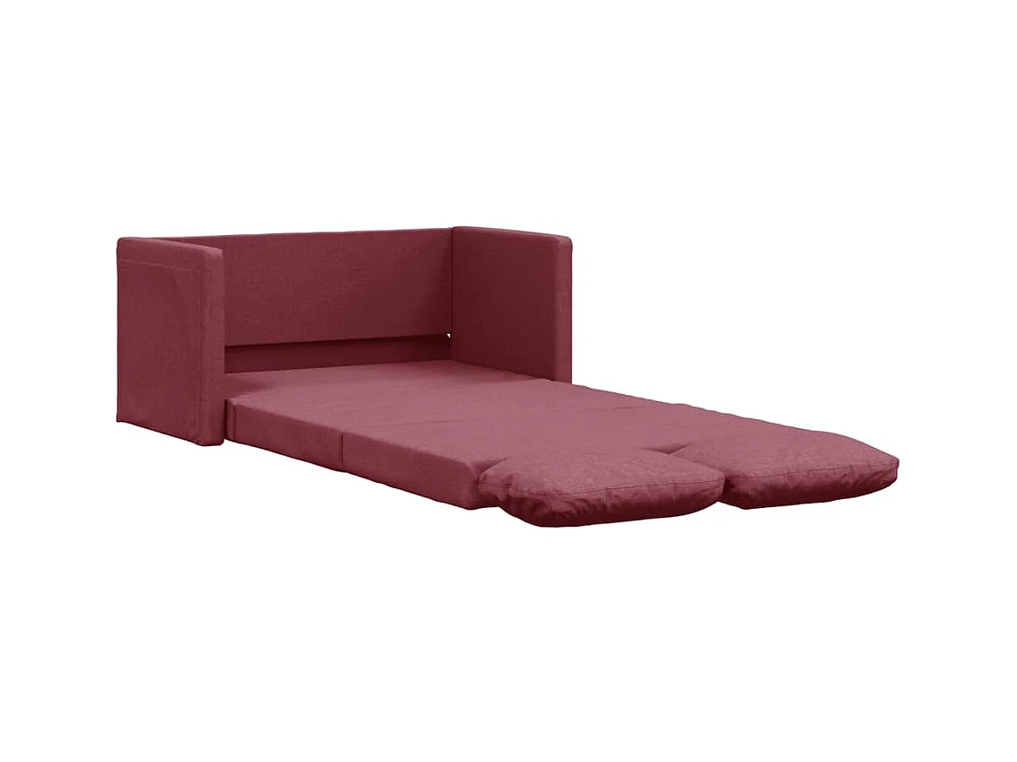 Canapé convertible 2 en 1 rouge bordeaux 112x174x55 cm tissu LODW74659