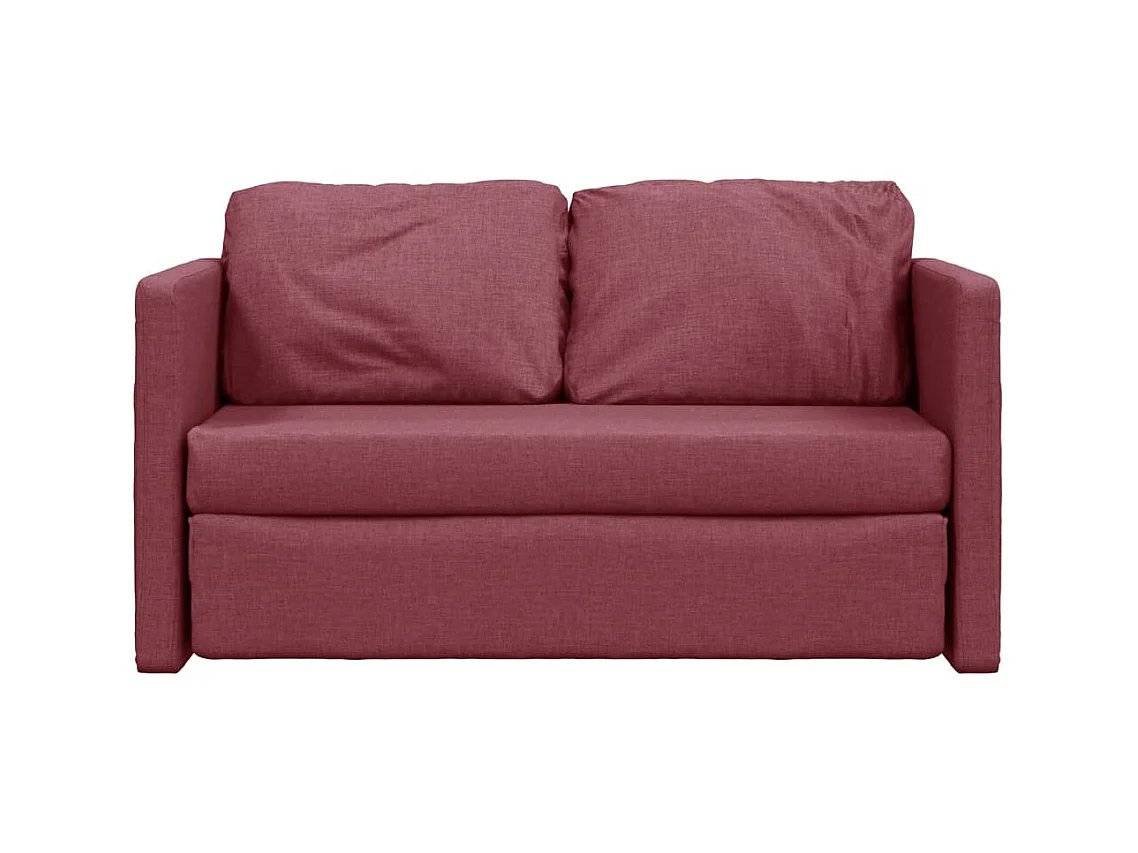 Canapé convertible 2 en 1 rouge bordeaux 112x174x55 cm tissu LODW74659
