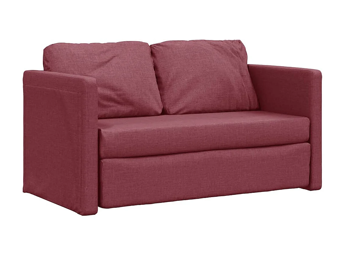 Canapé convertible 2 en 1 rouge bordeaux 112x174x55 cm tissu LODW74659