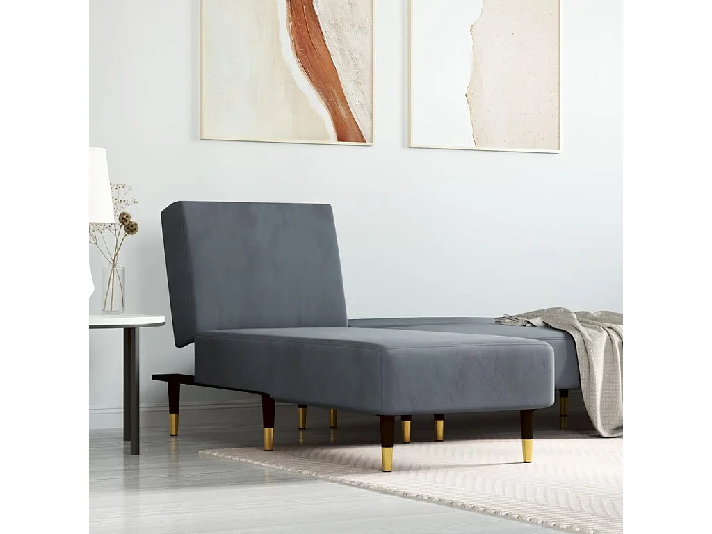 Canapé convertible gris foncé velours ODF7216  OID1274