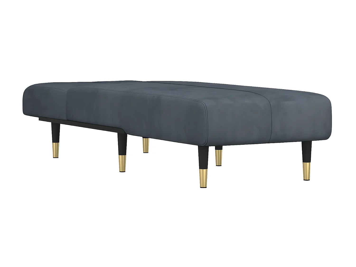 Chaise longue fluweel donkergrijs NL786253