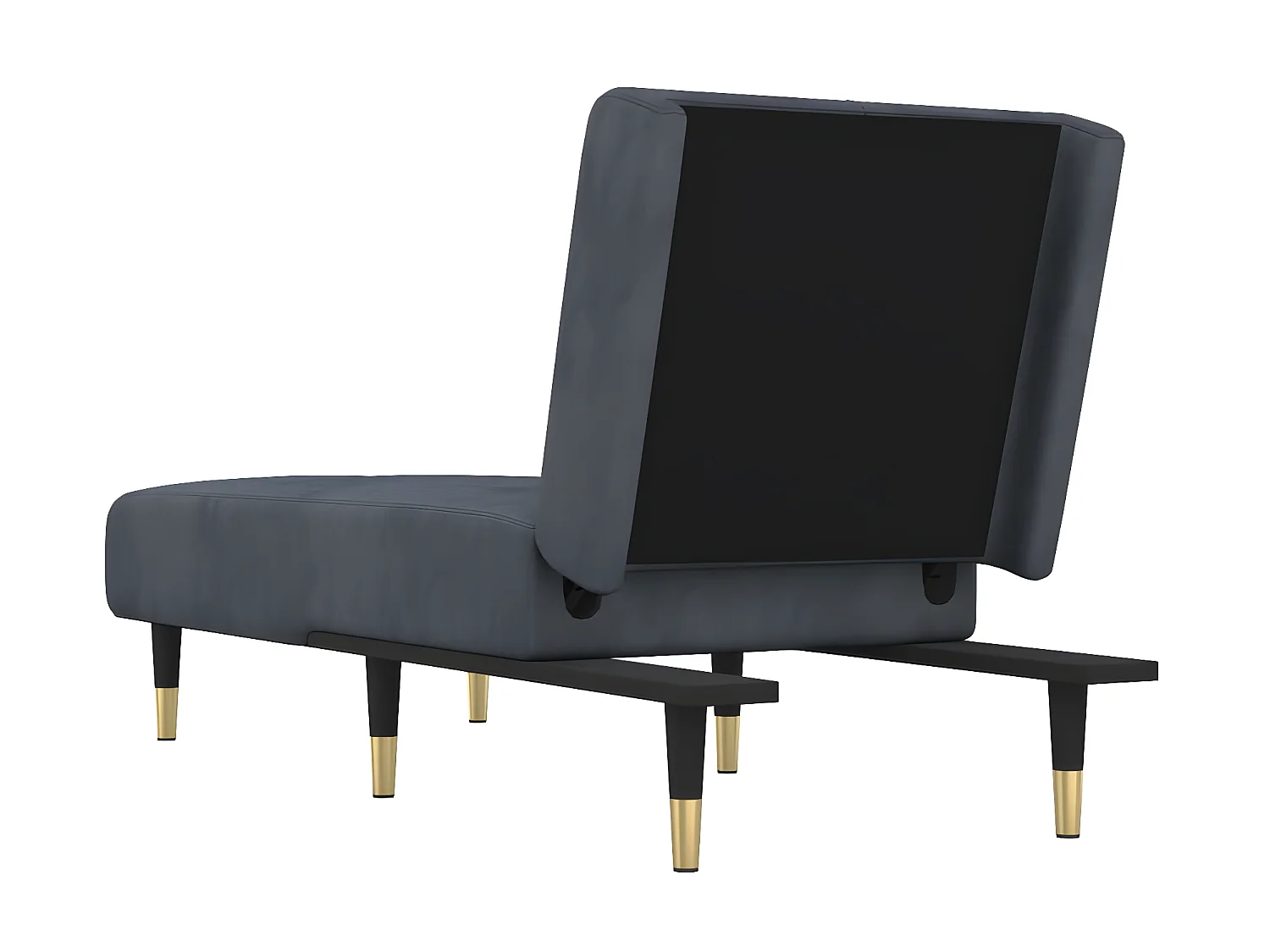 Chaise longue fluweel donkergrijs NL786253