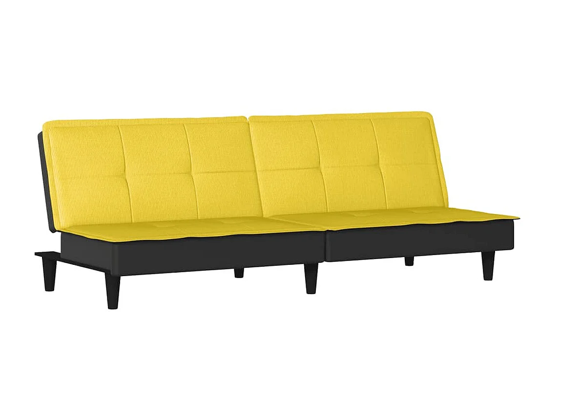 Canapé convertible jaune clair tissu KFE2831