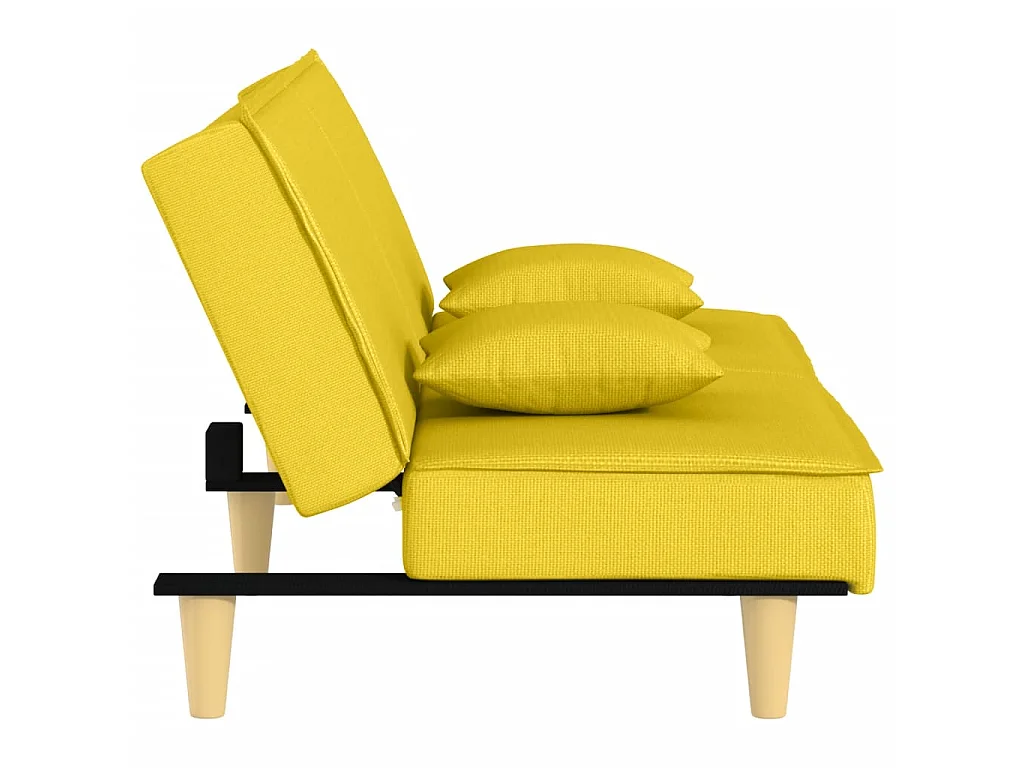 Canapé convertible jaune clair tissu KFE7592