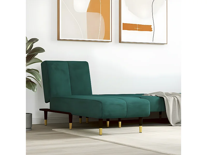 Chaise longue veludo verde-escuro PT189596