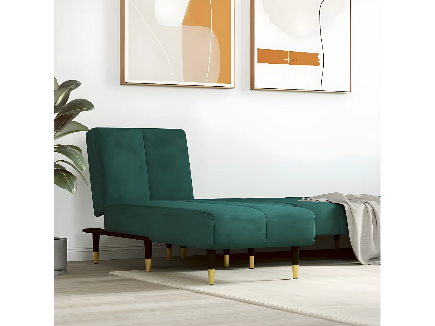 Canapé convertible vert foncé velours LSJ8309